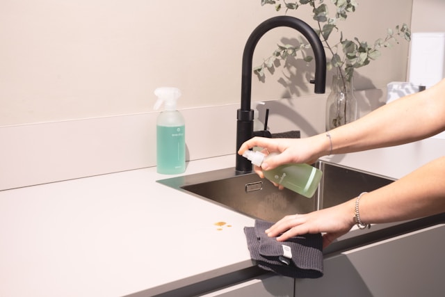Professional deep cleaning a kitchen in Placerville CA